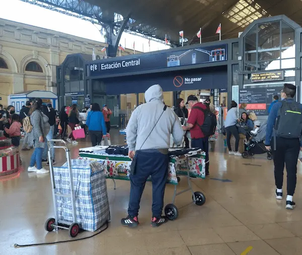 comercio ambulante en Estacion central